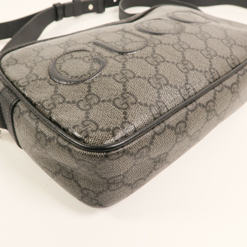 GUCCI 塗層帆布Shoulder Bag銀扣肩背袋-12