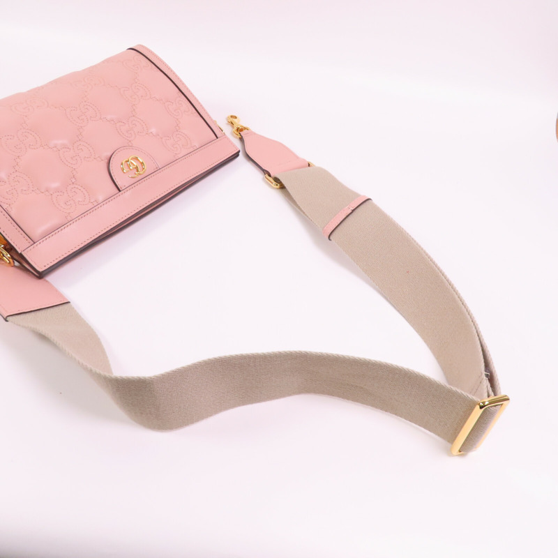 GUCCI 羊皮皮革GG Matelasse金扣鏈帶肩背袋-4