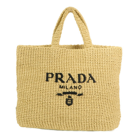 PRADA Raffia Tote Bag金扣手挽袋