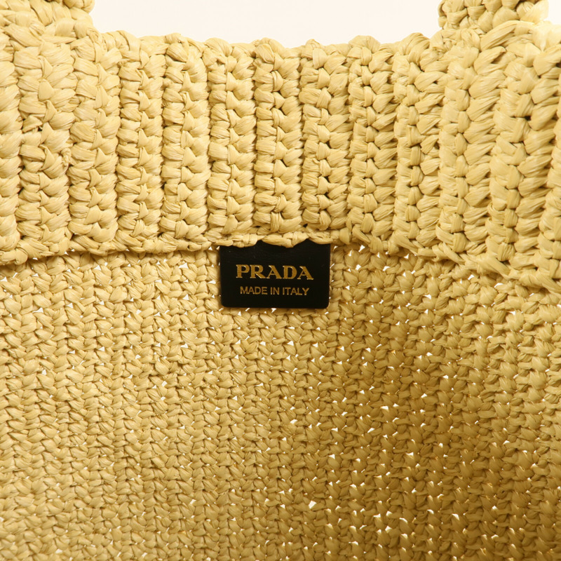 PRADA Raffia Tote Bag金扣手挽袋-5