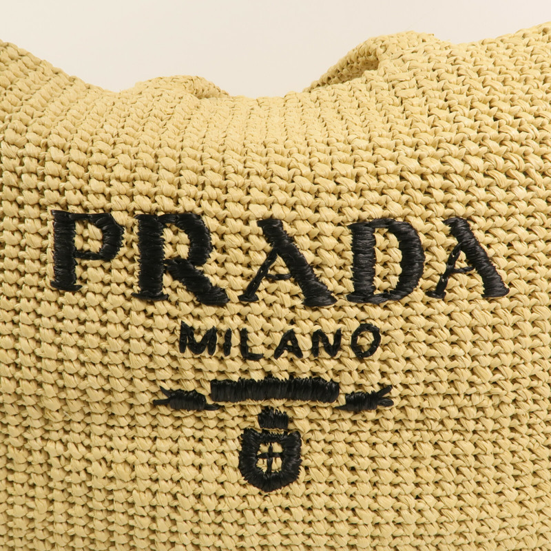 PRADA Raffia Tote Bag金扣手挽袋-8