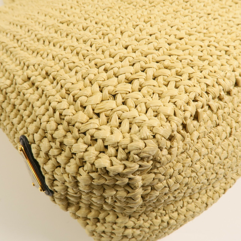 PRADA Raffia Tote Bag金扣手挽袋-11