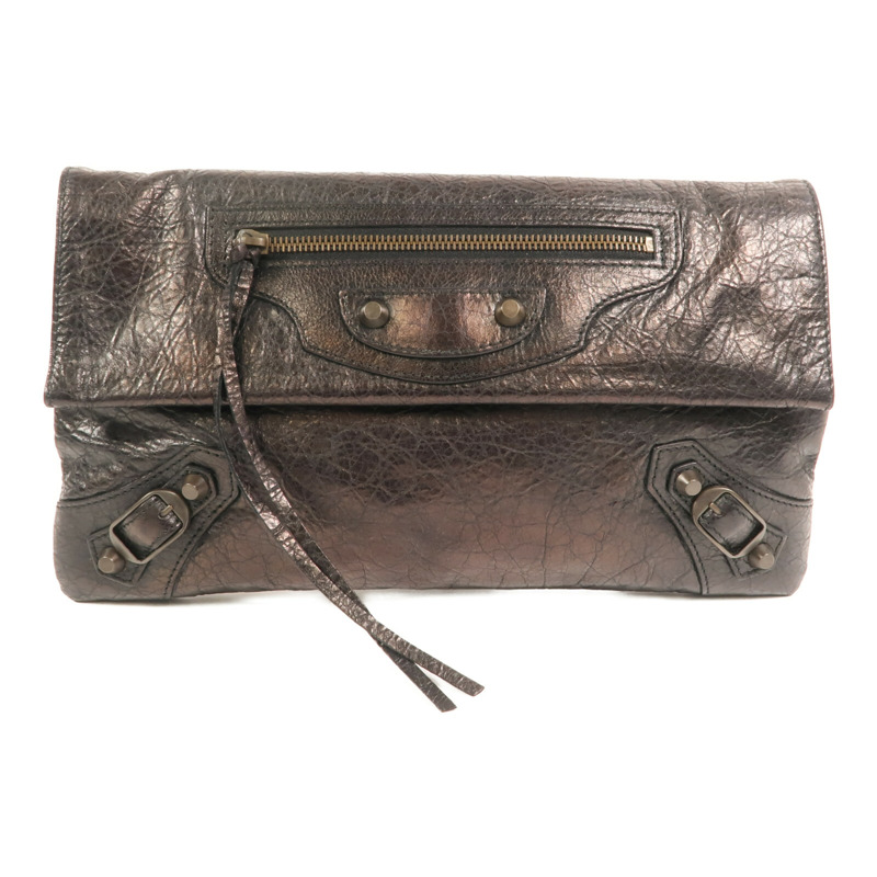 BALENCIAGA 牛皮皮革Clutch Envelope金扣手拿包-0