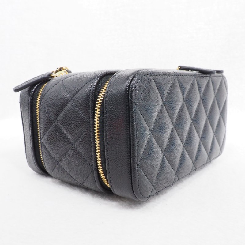 Chanel香奈兒 25A Métiers d'art 工坊系列黑金雙層拉鍊化妝盒子包 vanity case-11