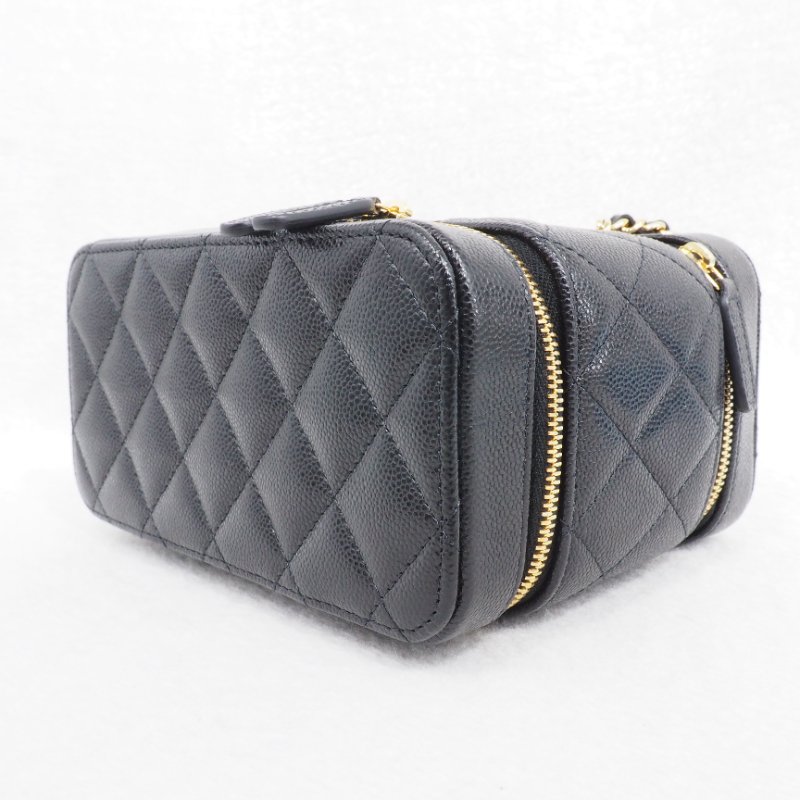 Chanel香奈兒 25A Métiers d'art 工坊系列黑金雙層拉鍊化妝盒子包 vanity case-12