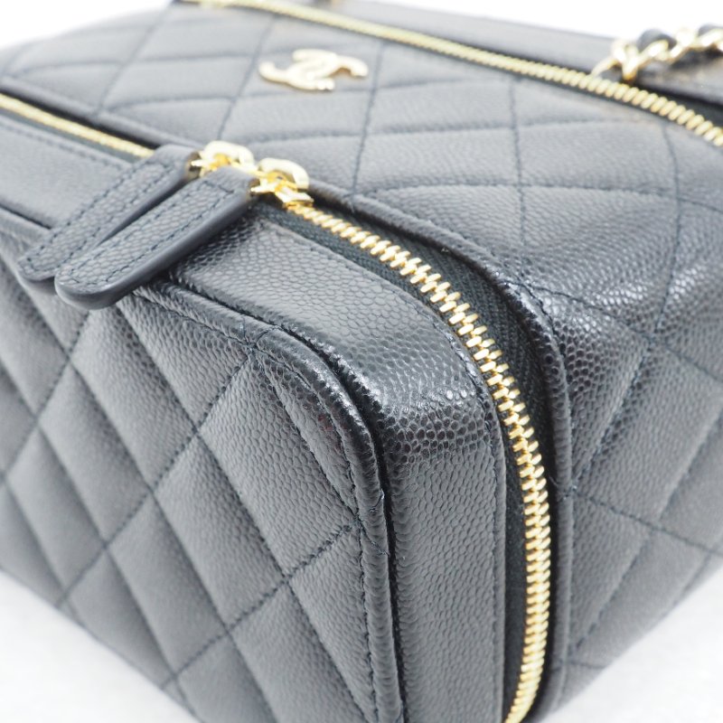 Chanel香奈兒 25A Métiers d'art 工坊系列黑金雙層拉鍊化妝盒子包 vanity case-13