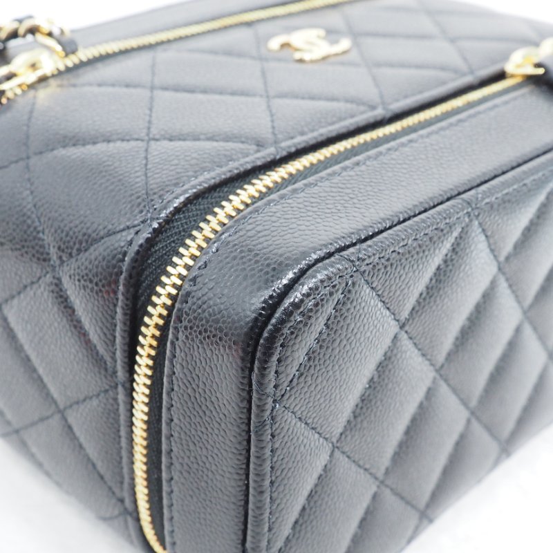 Chanel香奈兒 25A Métiers d'art 工坊系列黑金雙層拉鍊化妝盒子包 vanity case-14