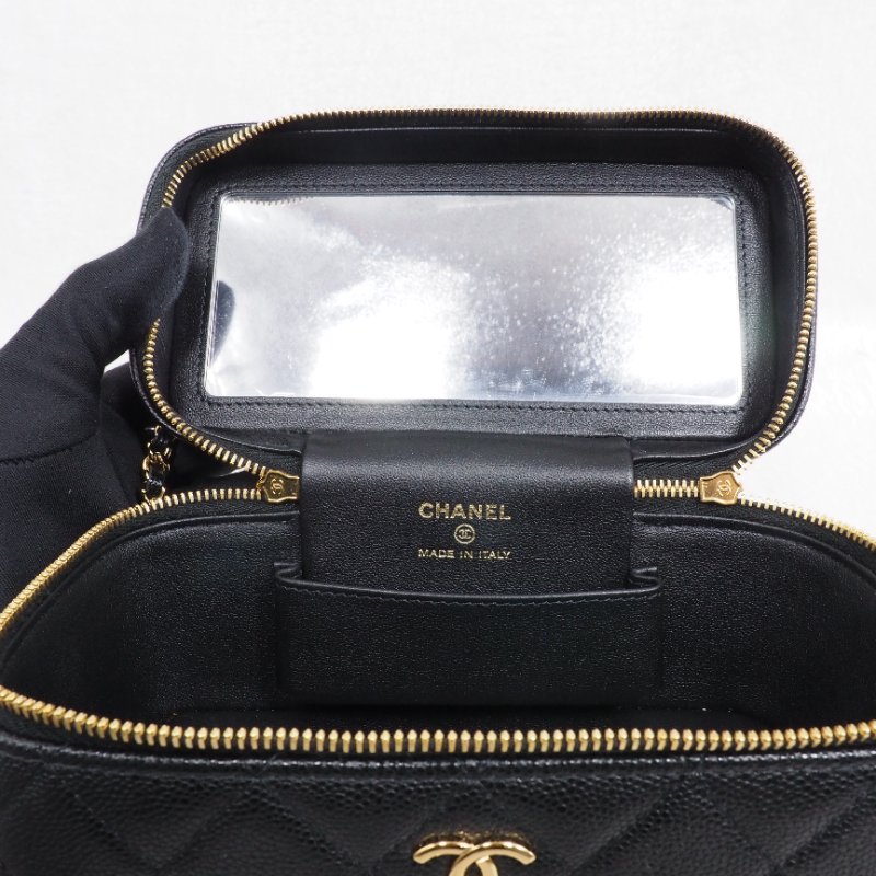 Chanel香奈兒 25A Métiers d'art 工坊系列黑金雙層拉鍊化妝盒子包 vanity case-18