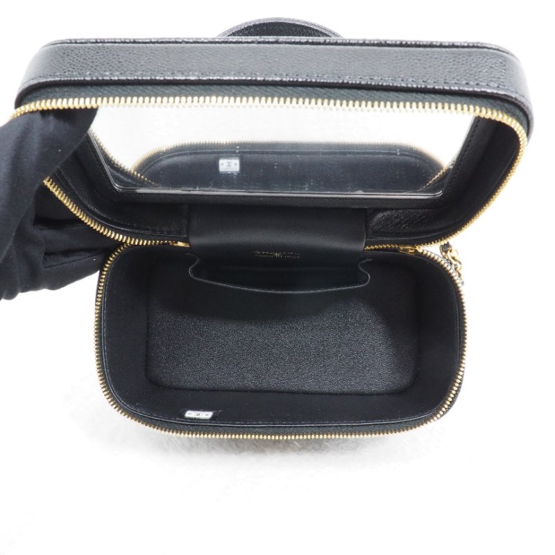 Chanel香奈兒 25A Métiers d'art 工坊系列黑金雙層拉鍊化妝盒子包 vanity case-20