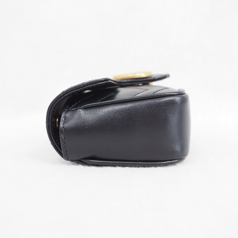 Gucci GG Marmont super mini bag 黑色金扣鏈帶斜背包-9