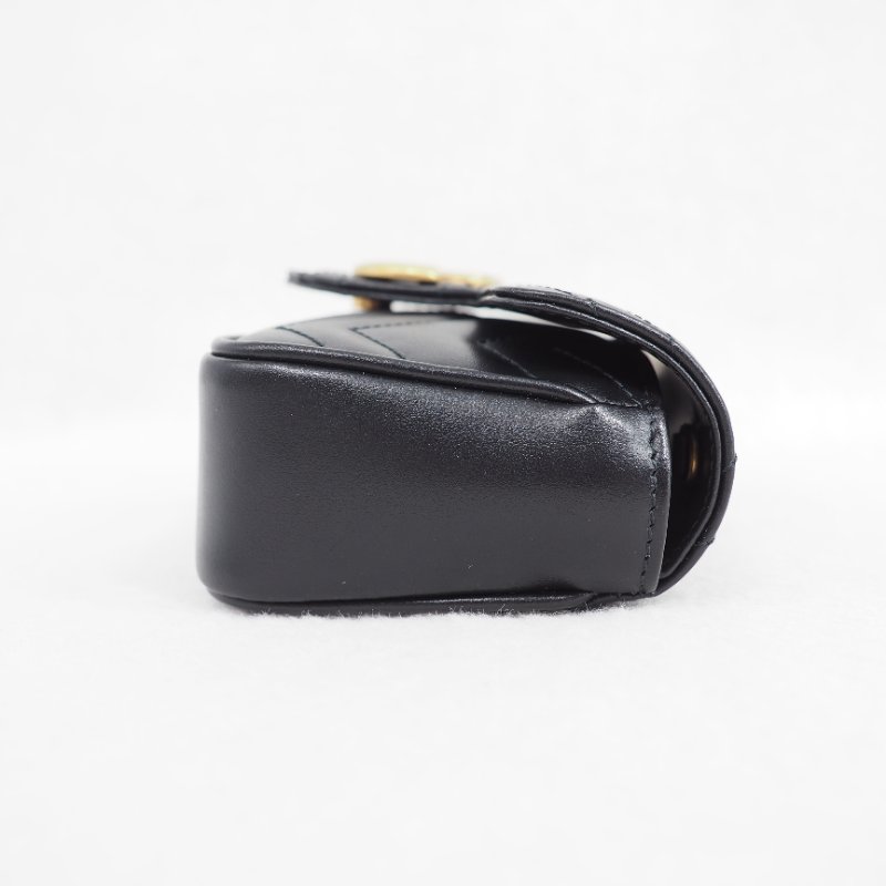 Gucci GG Marmont super mini bag 黑色金扣鏈帶斜背包-10
