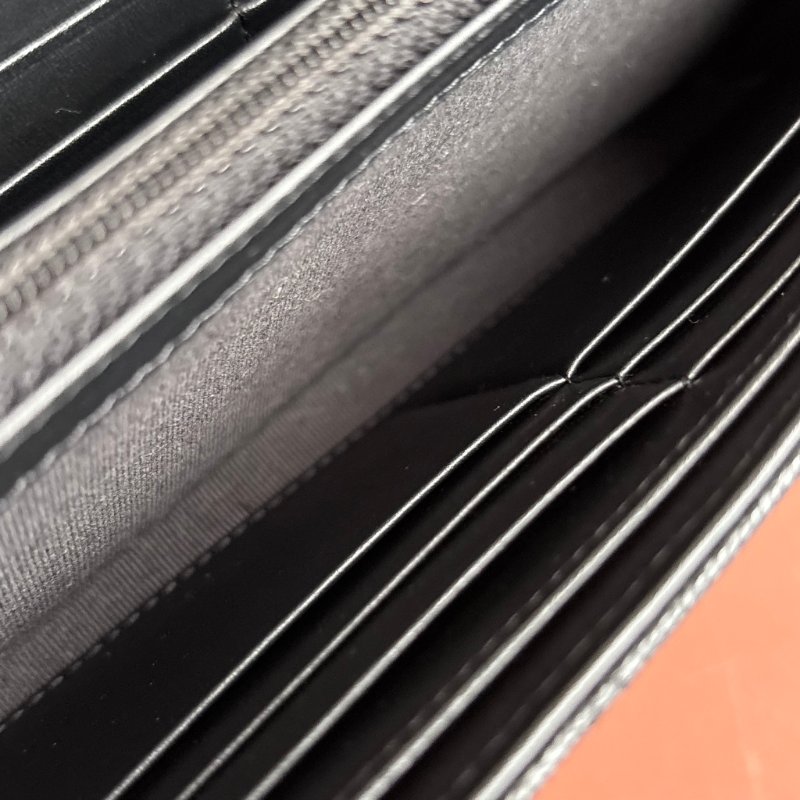 芯片款::CHANEL:: BOY 霧金釦黑色荔枝牛皮口蓋長夾 釦式長夾 發財長夾-18