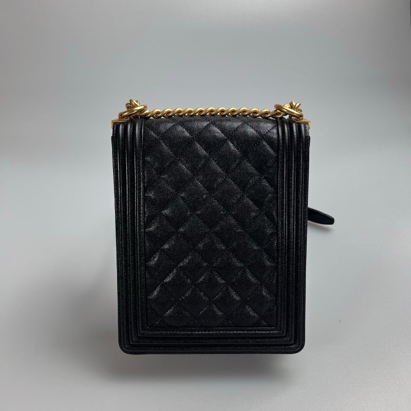 CHANEL BOY直立式金鍊包荔枝黑 AS0130/28開-1