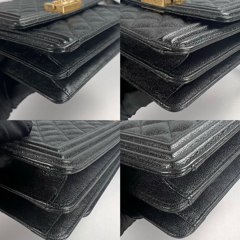 CHANEL BOY直立式金鍊包荔枝黑 AS0130/28開-8