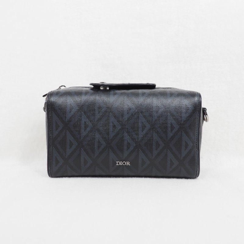 Dior CD Lingot 22 Diamond bag 迪奧男裝黑色鑽石斜背包-0