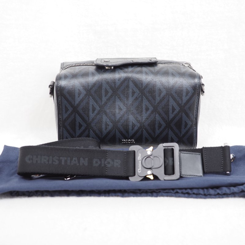 Dior CD Lingot 22 Diamond bag 迪奧男裝黑色鑽石斜背包-4