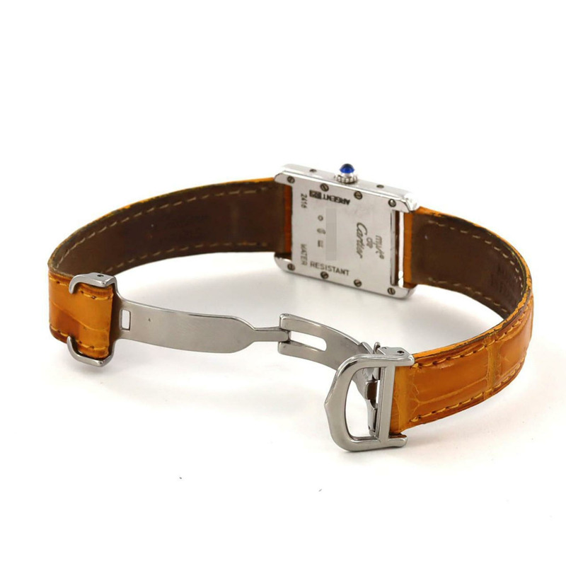 卡地亞 Must Tank SM W1017654 銀色石英錶-5