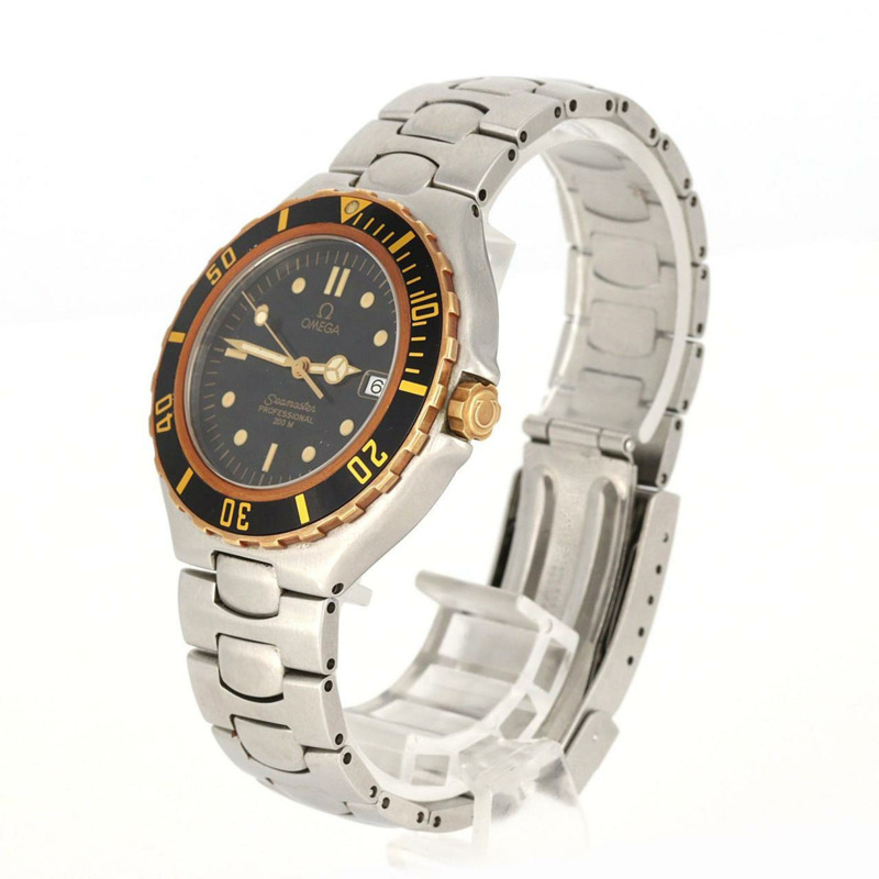 歐米茄海馬系列專業雙色不鏽鋼x黃金石英錶-1