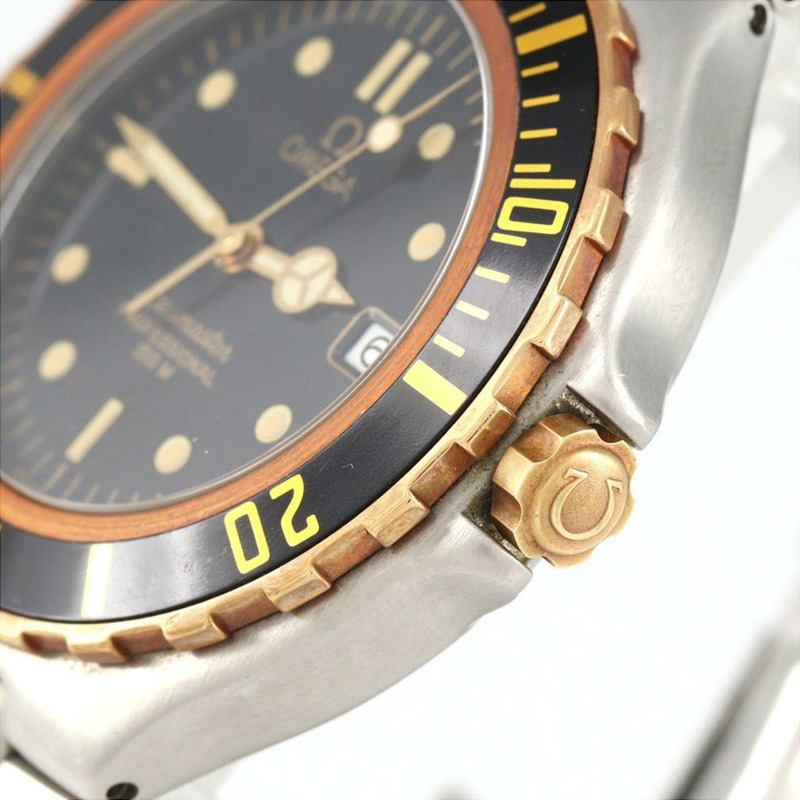 歐米茄海馬系列專業雙色不鏽鋼x黃金石英錶-2