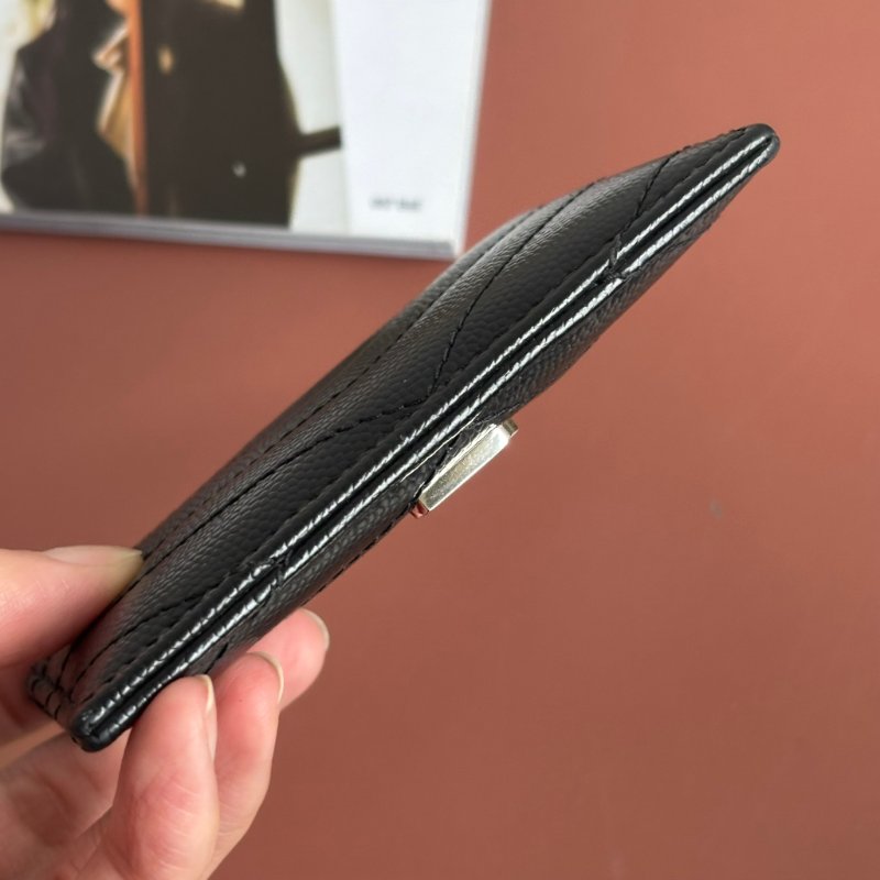::Saint Laurent:: YSL 聖羅蘭 銀字LOGO 黑荔枝山型紋卡片夾 卡夾 卡片套 CASSANDRE MATELASSÉ CARD HOLDER-3