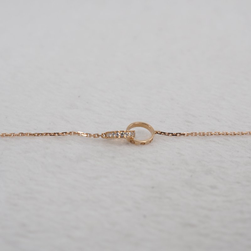 Cartier卡地亞 Love Bracelet Hlaf-Paved Diamonds 18K玫瑰金半鑽手鏈-3