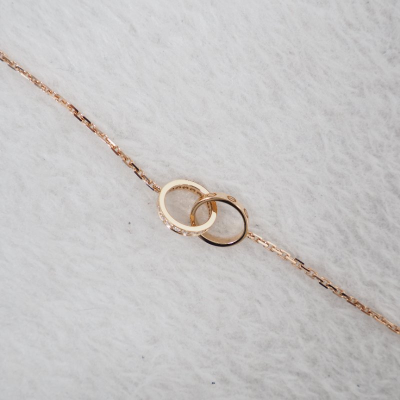 Cartier卡地亞 Love Bracelet Hlaf-Paved Diamonds 18K玫瑰金半鑽手鏈-4