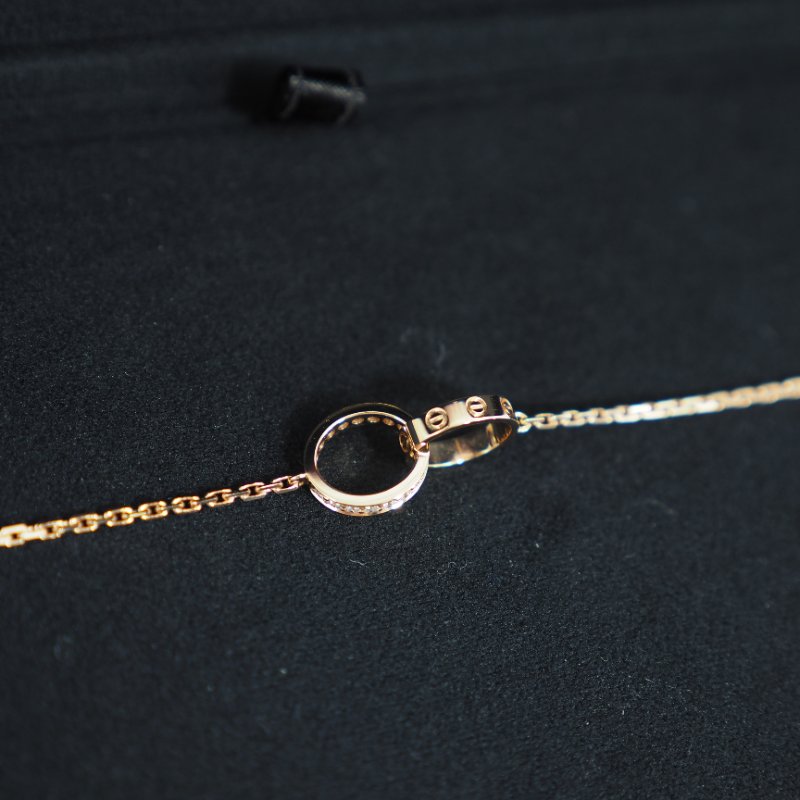 Cartier卡地亞 Love Bracelet Hlaf-Paved Diamonds 18K玫瑰金半鑽手鏈-8