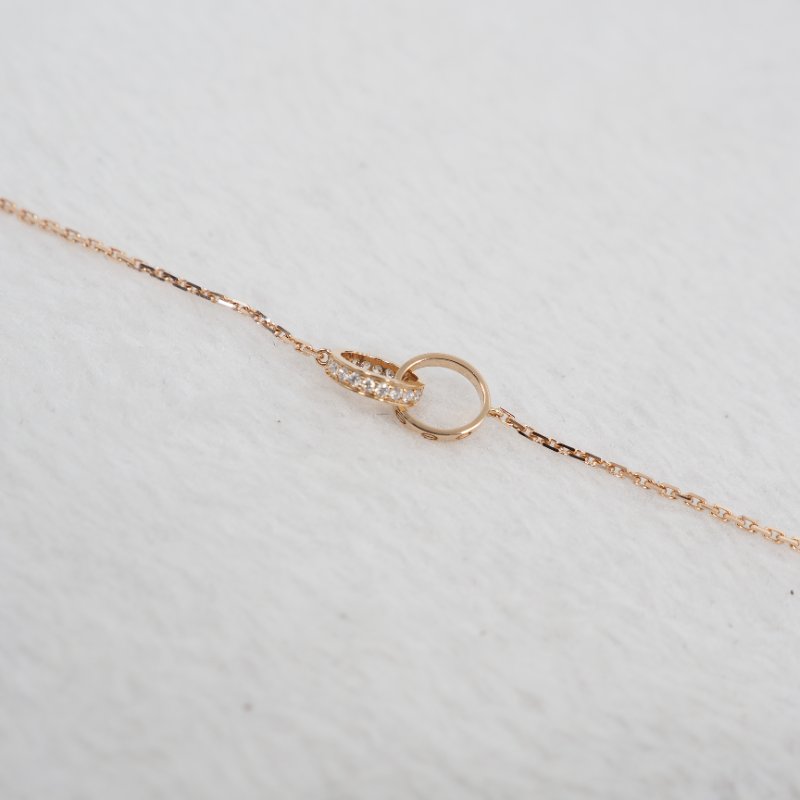 Cartier卡地亞 Love Bracelet Hlaf-Paved Diamonds 18K玫瑰金半鑽手鏈-11