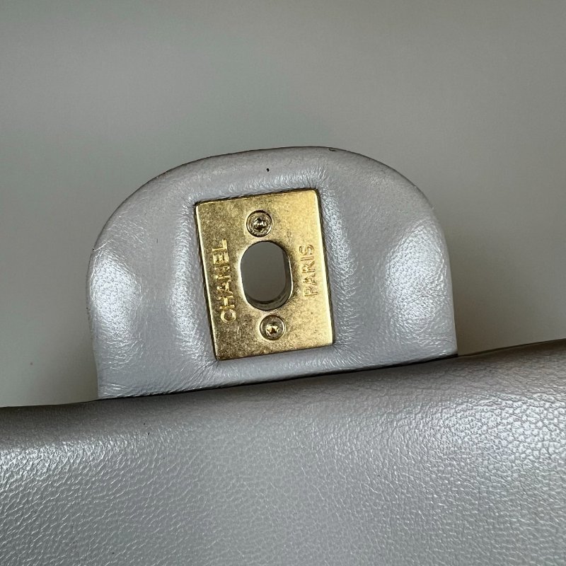 CHANEL CF灰珍珠季節款側肩包 AS2563/晶片款-10