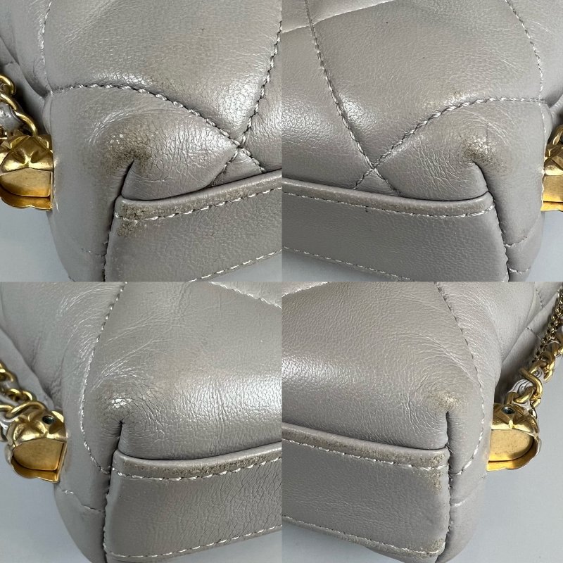 CHANEL CF灰珍珠季節款側肩包 AS2563/晶片款-13