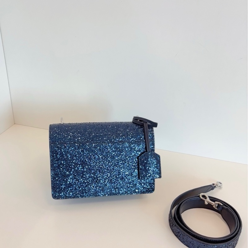 YSL 聖羅蘭 限量 藍色亮片sunset日落包-3