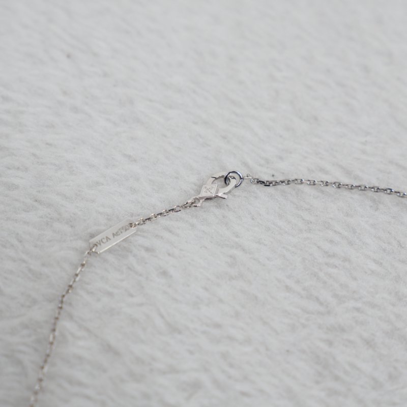 Van Cleef & Arpels VCA 梵克雅寶 Vintage Alhambra 18K白金白貝母四葉草中號單花項鍊-17