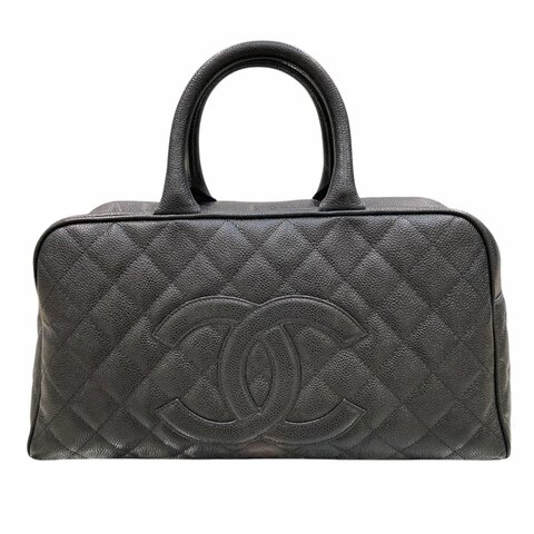 CHANEL 香奈兒 A20997 MATELASSE 牛皮 保齡球 手提包 黑色