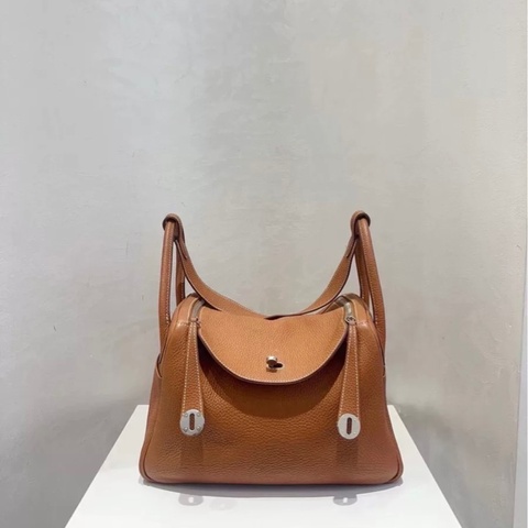 愛馬仕 Hermes Lindy 30 金棕 銀釦
