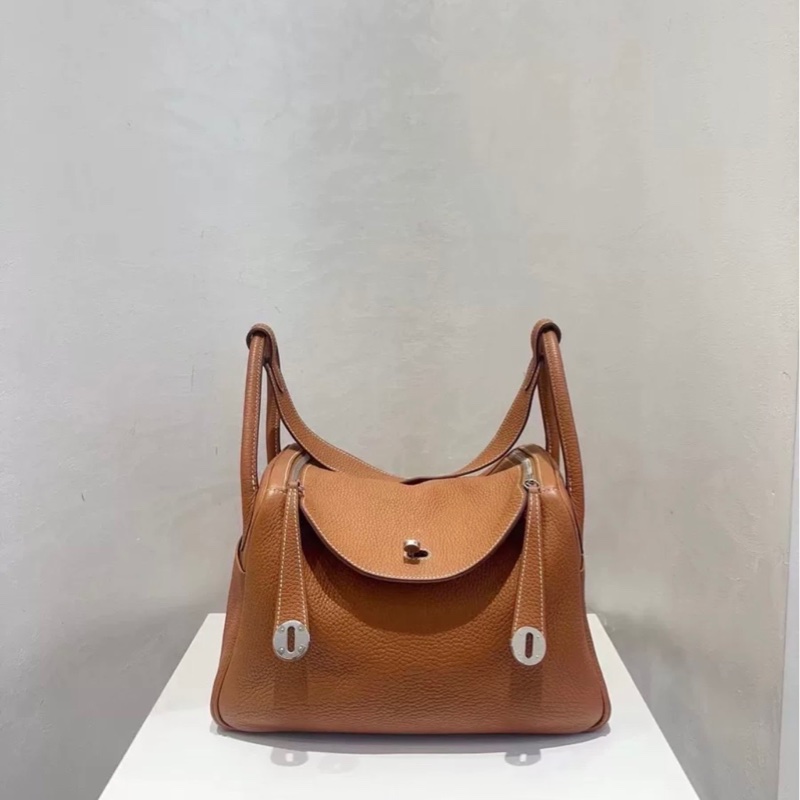 愛馬仕 Hermes Lindy 30 金棕 銀扣-6
