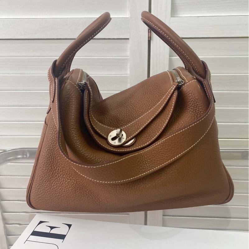 愛馬仕 Hermes Lindy 30 金棕 銀扣-7