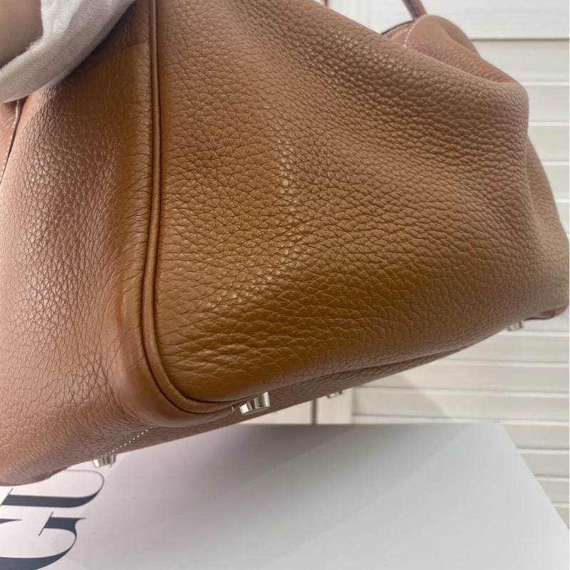愛馬仕 Hermes Lindy 30 金棕 銀扣-15
