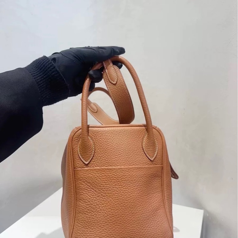 愛馬仕 Hermes Lindy 30 金棕 銀扣-18