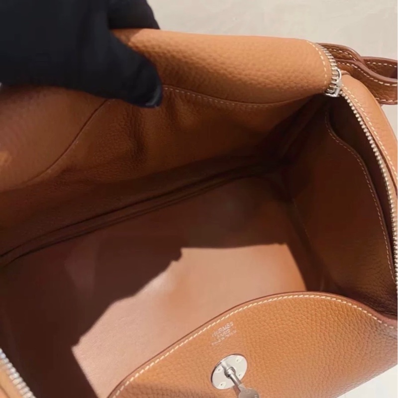愛馬仕 Hermes Lindy 30 金棕 銀扣-19