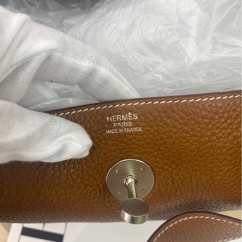 愛馬仕 Hermes Lindy 30 金棕 銀扣-24