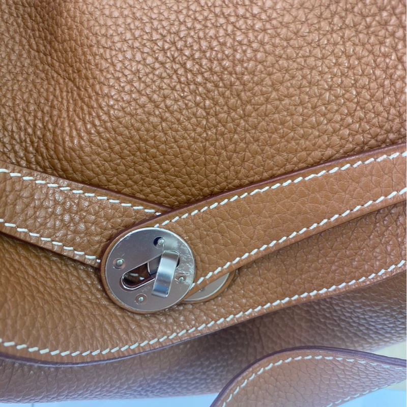 愛馬仕 Hermes Lindy 30 金棕 銀扣-25