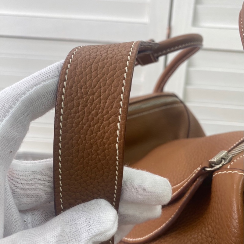 愛馬仕 Hermes Lindy 30 金棕 銀扣-27