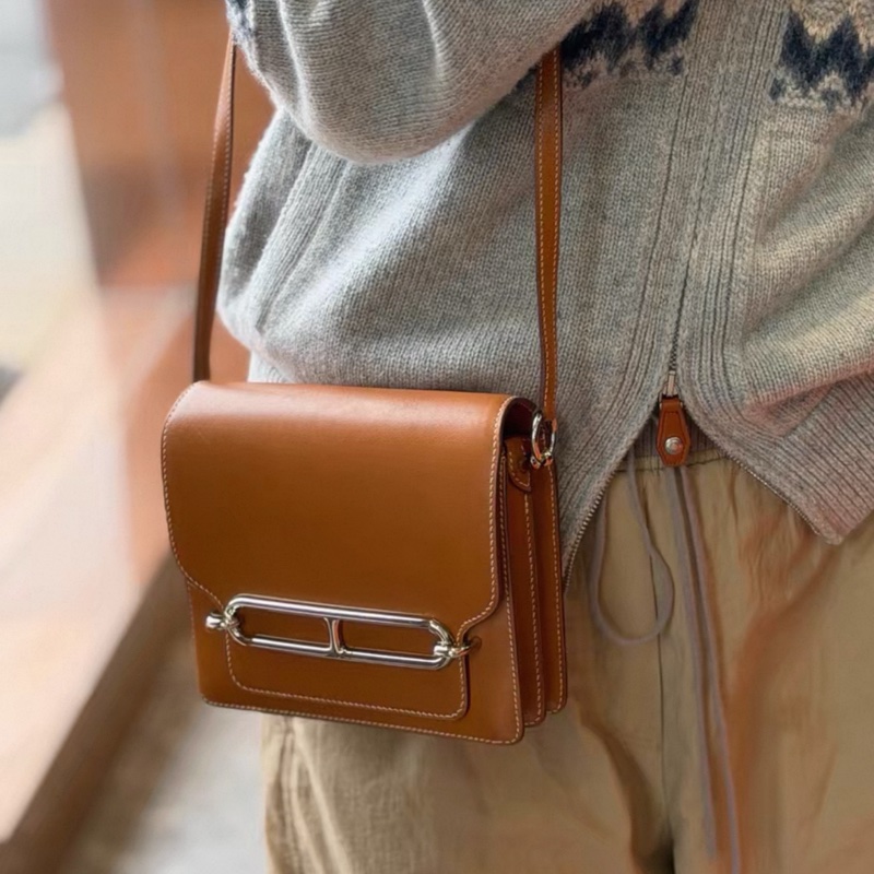 愛馬仕 roulis19 傳承馬鞍皮 銀扣A刻-4