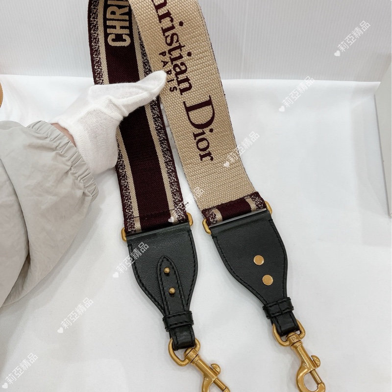 莉亞精品♡ Dior帆布背袋 酒紅色 二手-4