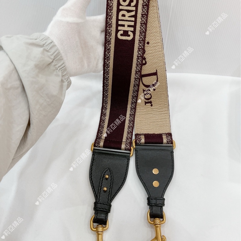 莉亞精品♡ Dior帆布背袋 酒紅色 二手-6