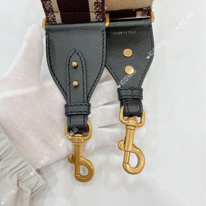 莉亞精品♡ Dior帆布背袋 酒紅色 二手-10