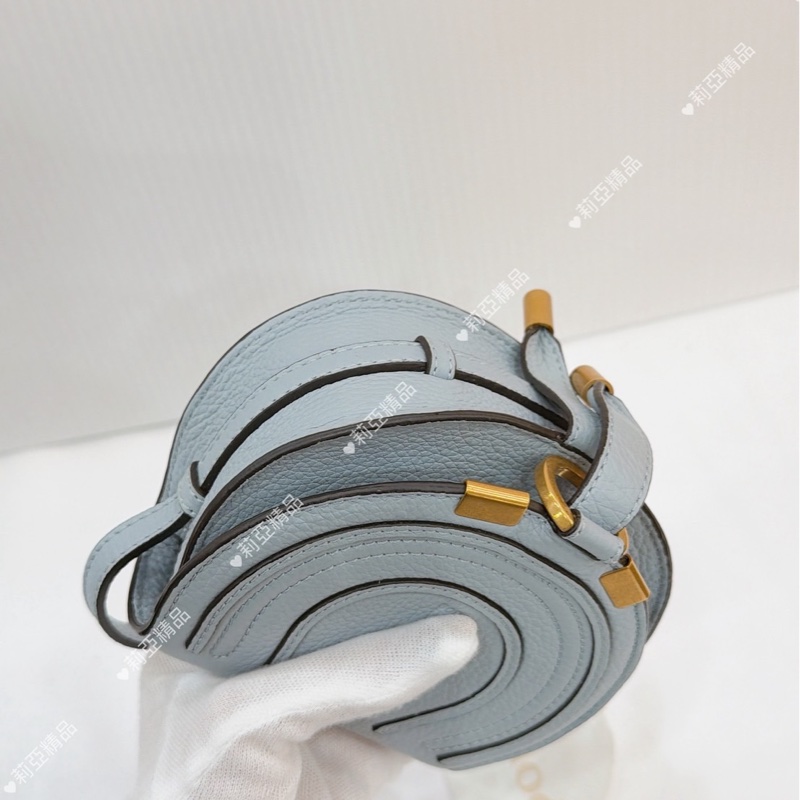 莉亞精品♡ Chloe mini鈴鼓包 寶寶藍 二手-10