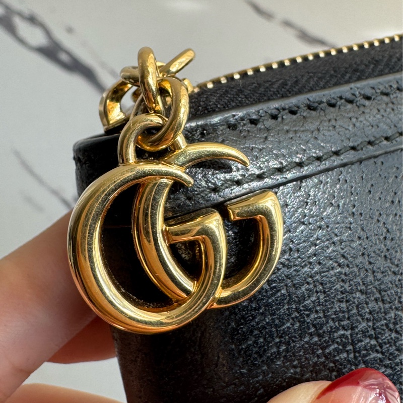 Gucci黑皮革紅綠織帶ㄇ拉長夾 中性款🤩-7