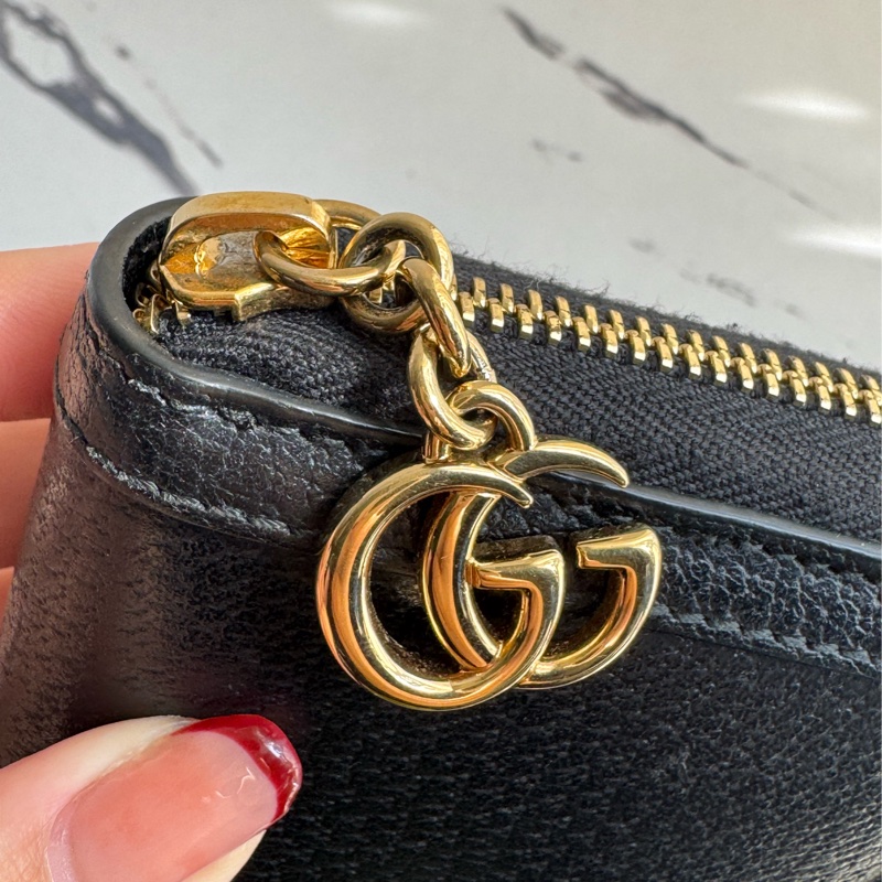 Gucci黑皮革紅綠織帶ㄇ拉長夾 中性款🤩-8