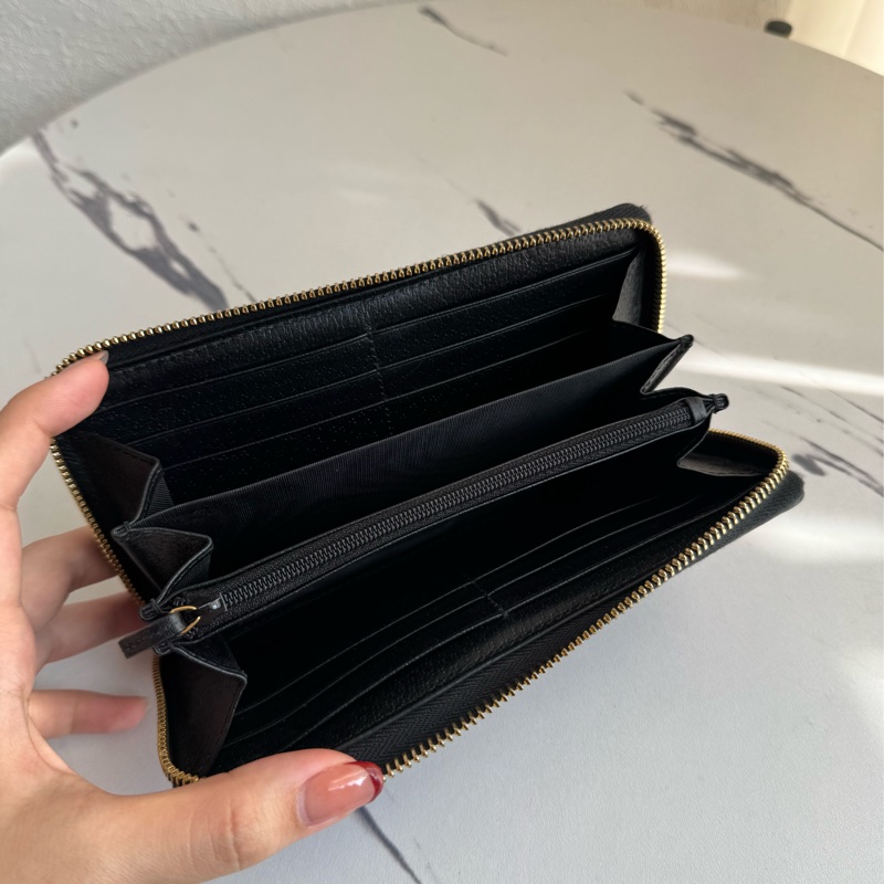 Gucci黑皮革紅綠織帶ㄇ拉長夾 中性款🤩-12